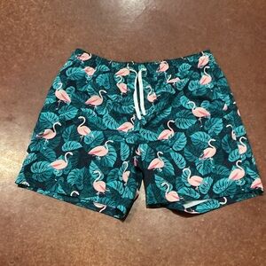 Tropical Flamingo Men's Swim Board Shorts